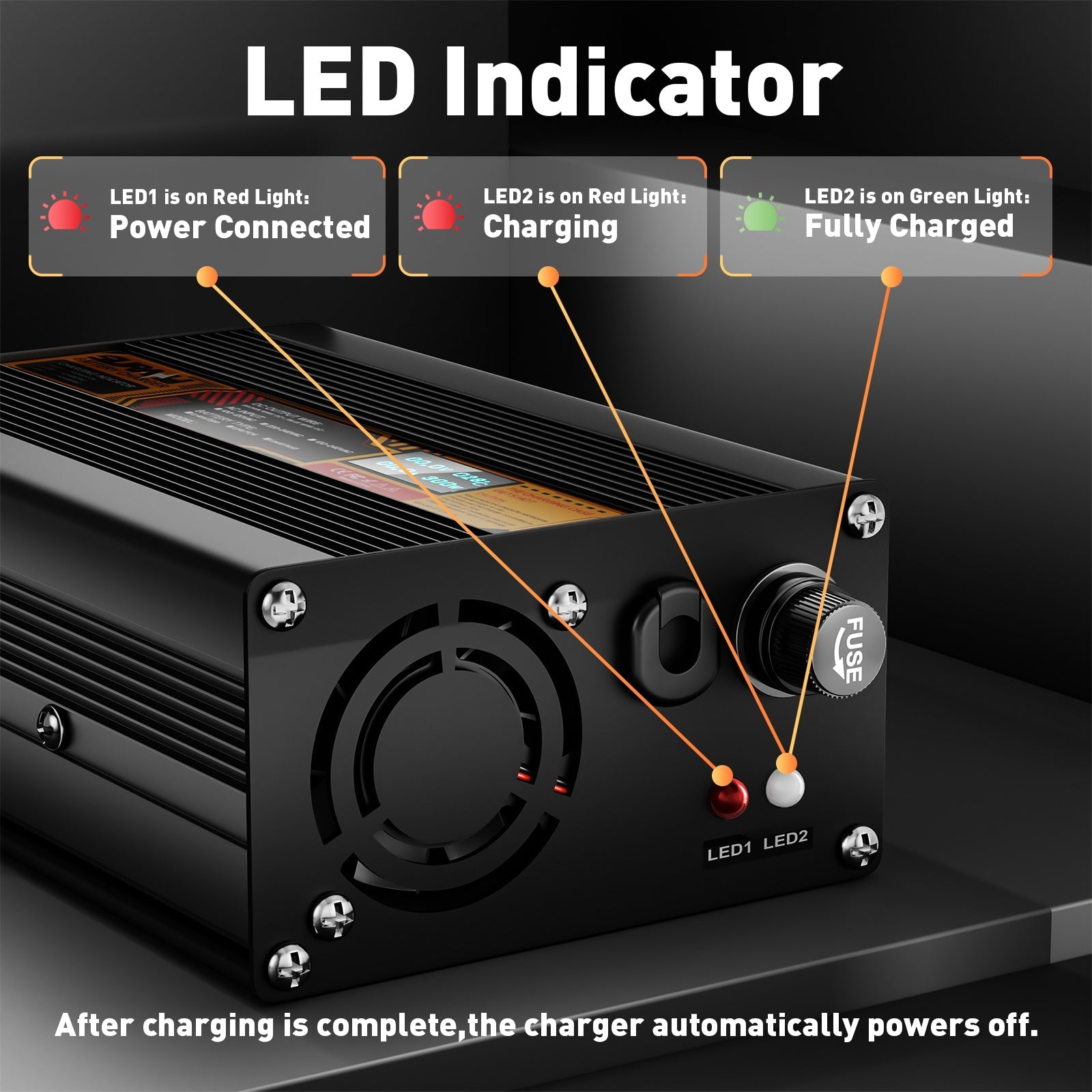 Suraziki Lithium 79.8V 3A Battery Charger for 70.3V Lithium-ion polymer batteries, LED Display, Full Protection，Aluminum alloy shell