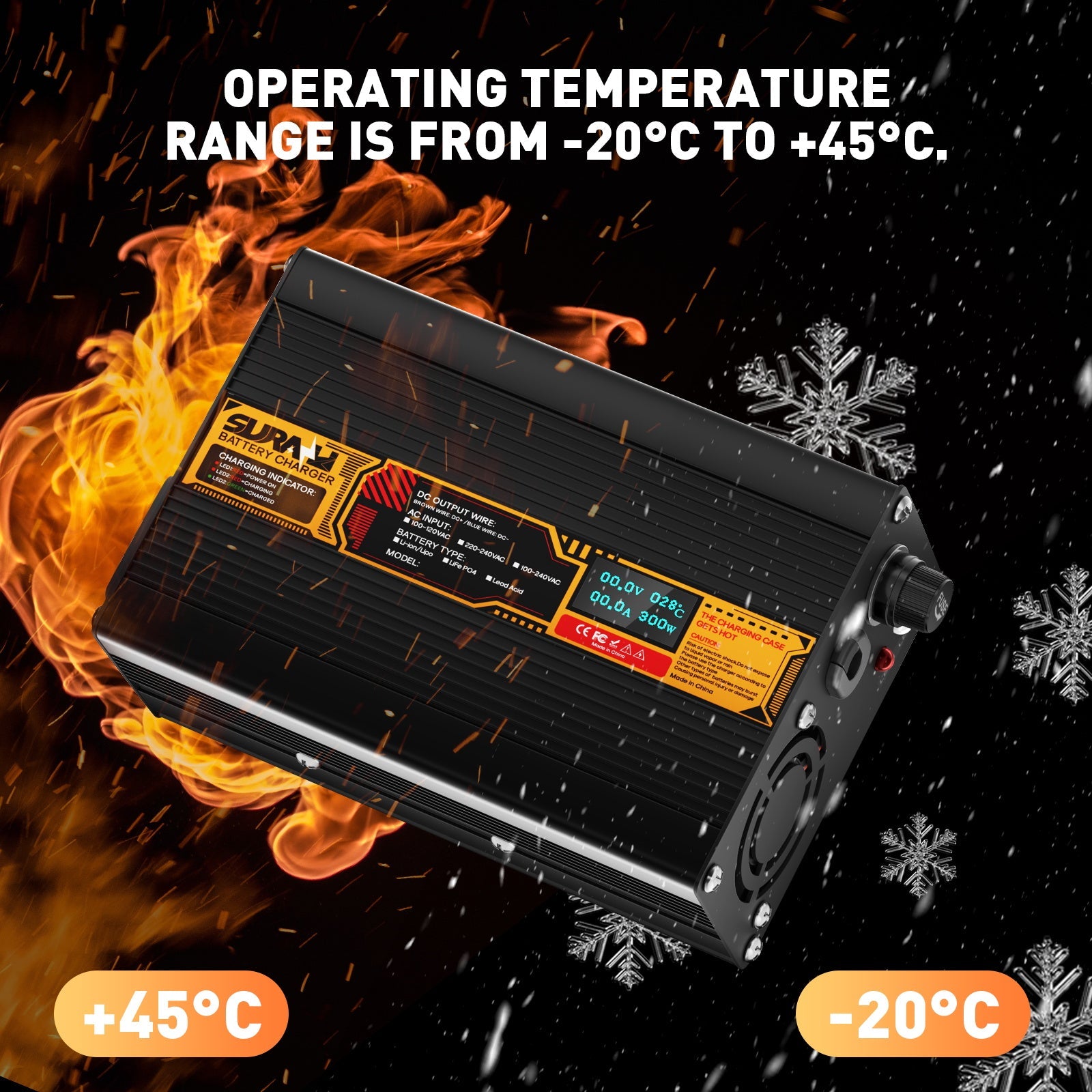 Suraziki Lithium 79.8V 3A Battery Charger for 70.3V Lithium-ion polymer batteries, LED Display, Full Protection，Aluminum alloy shell