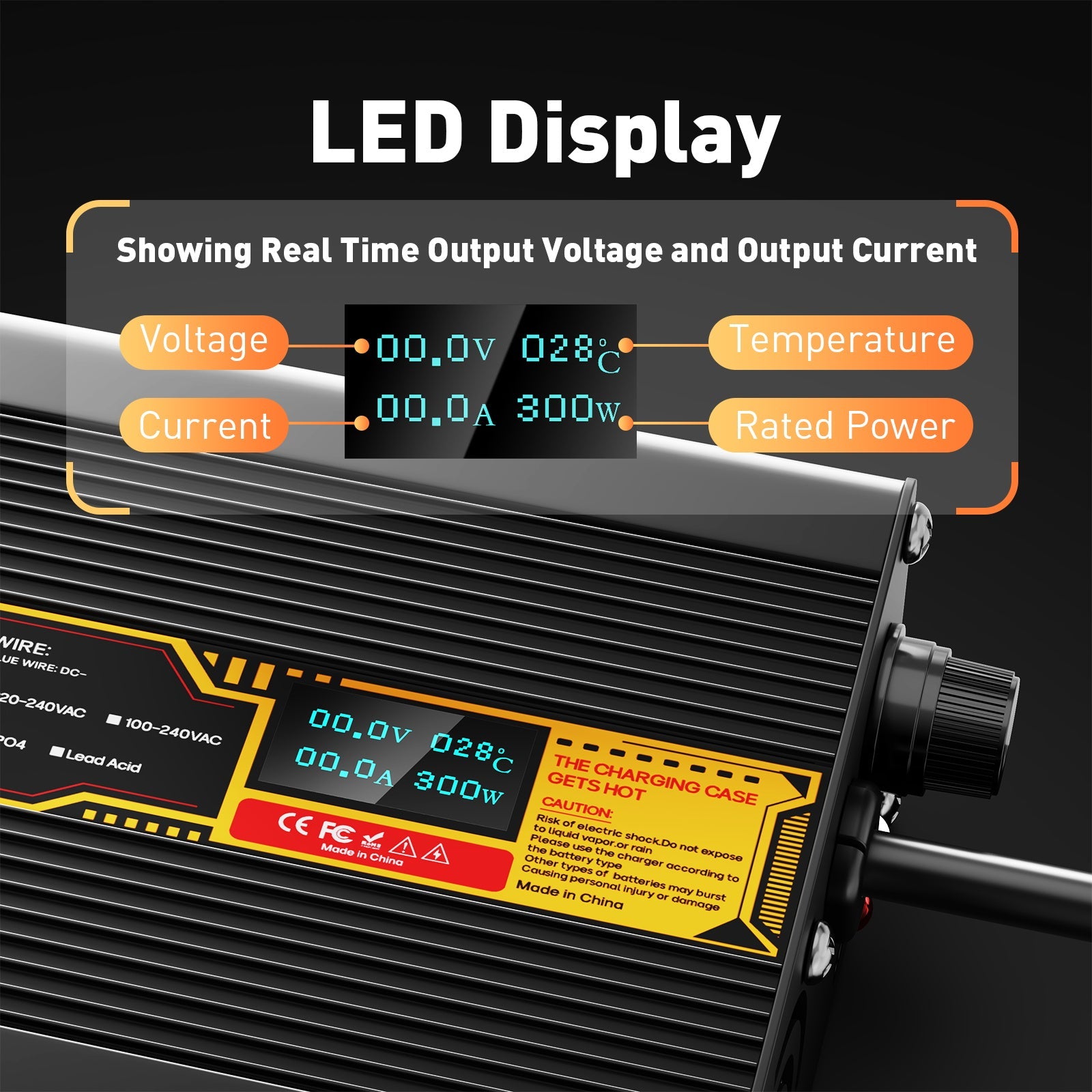 Suraziki Lithium 79.8V 3A Battery Charger for 70.3V Lithium-ion polymer batteries, LED Display, Full Protection，Aluminum alloy shell