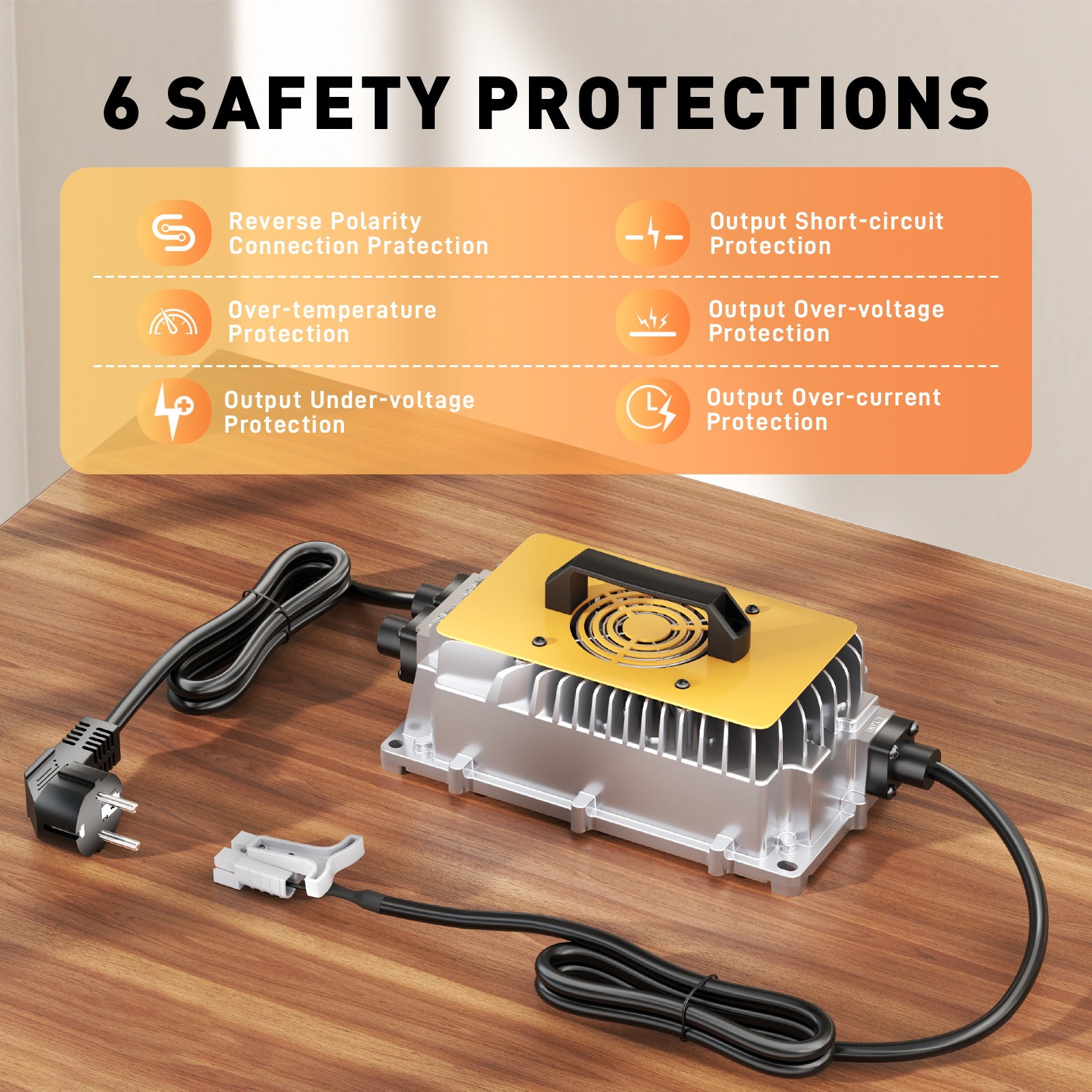 29,2V 30A LiFePO4 batterioplader til 25,6V (24V) batterier, 0V BMS-aktivering, vandtæt oplader til golfvogne, både og autocampere, med fuld beskyttelse