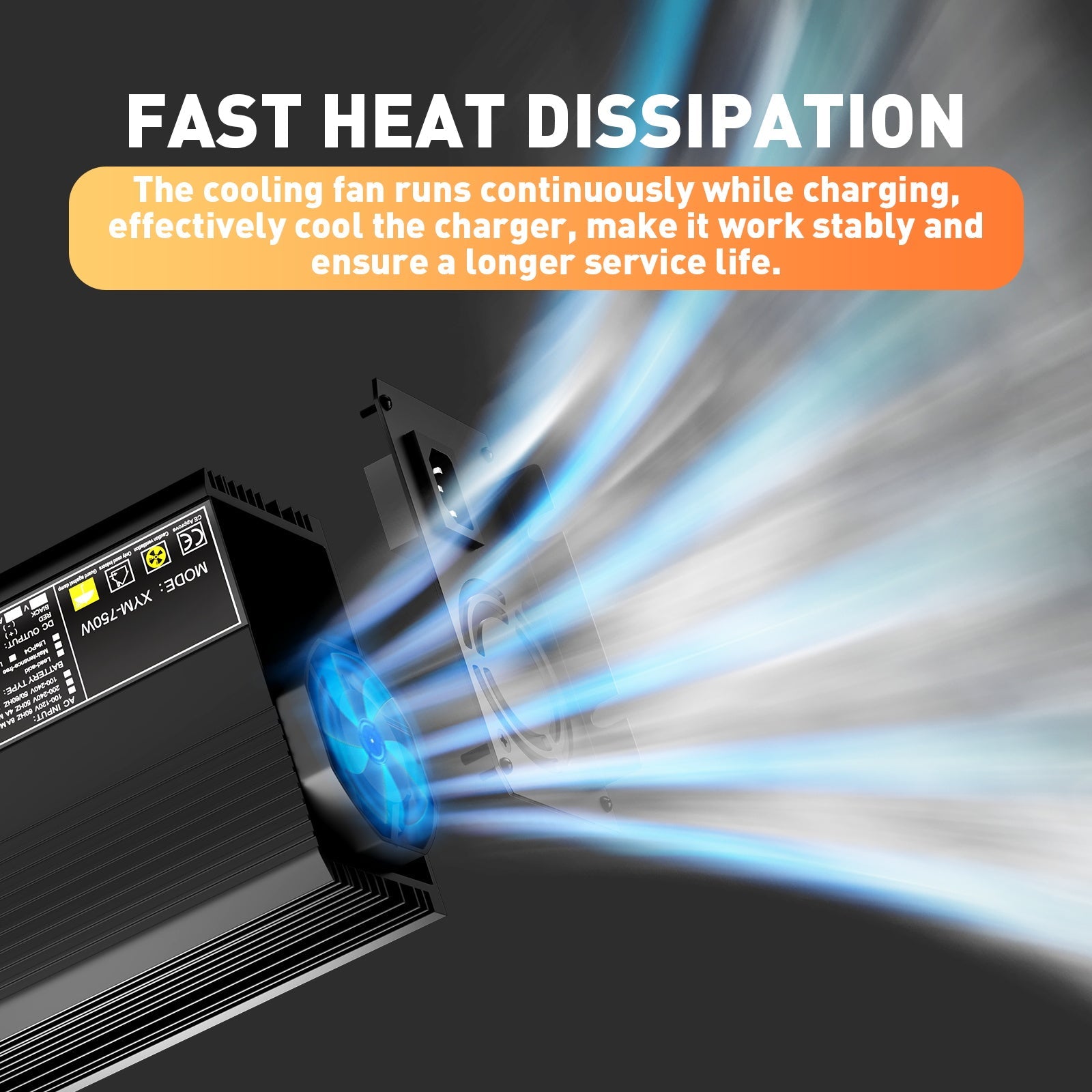 12V 30A LiFePO4 Batterilader, Opladningsspænding 14,6V, 0V BMS Aktivering, Automatisk Afbrydelse, med Anderson 50A Hurtigopladningsstik